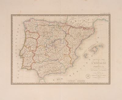 A. Brué, Nouvelle Carte de L’Espagne de Portugal et de la République d’Andorre