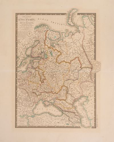 Carta della Russia europea e dei territori del Regno di Polonia, del Caucaso e delle aree adiacen...