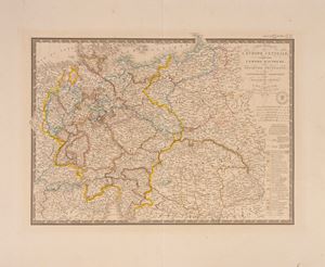 CARTA GENERALE DELL'EUROPA CENTRALE comprernant L'EMPIRE D'AUTRICHE, la MONARCHIE PRUSSIENNE la CONFEDERATION GERMANIQUE et le ROIAUME DE POLOGNE