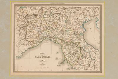 Carta dell’Alta Italia sotto gli Svevi, Torino, Maggi, secolo XIX