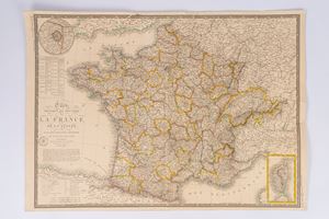 Physical and route maps of France, Switzerland and a part of neighboring countries