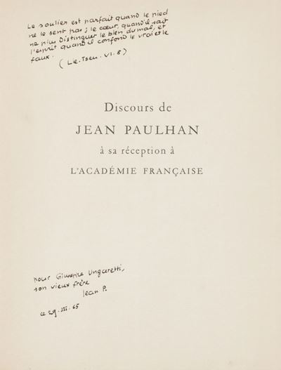 Discours À Sa Réception À L'académie Française