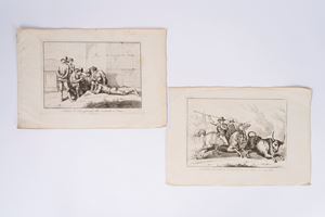Lot composed of two scenes of Roman life