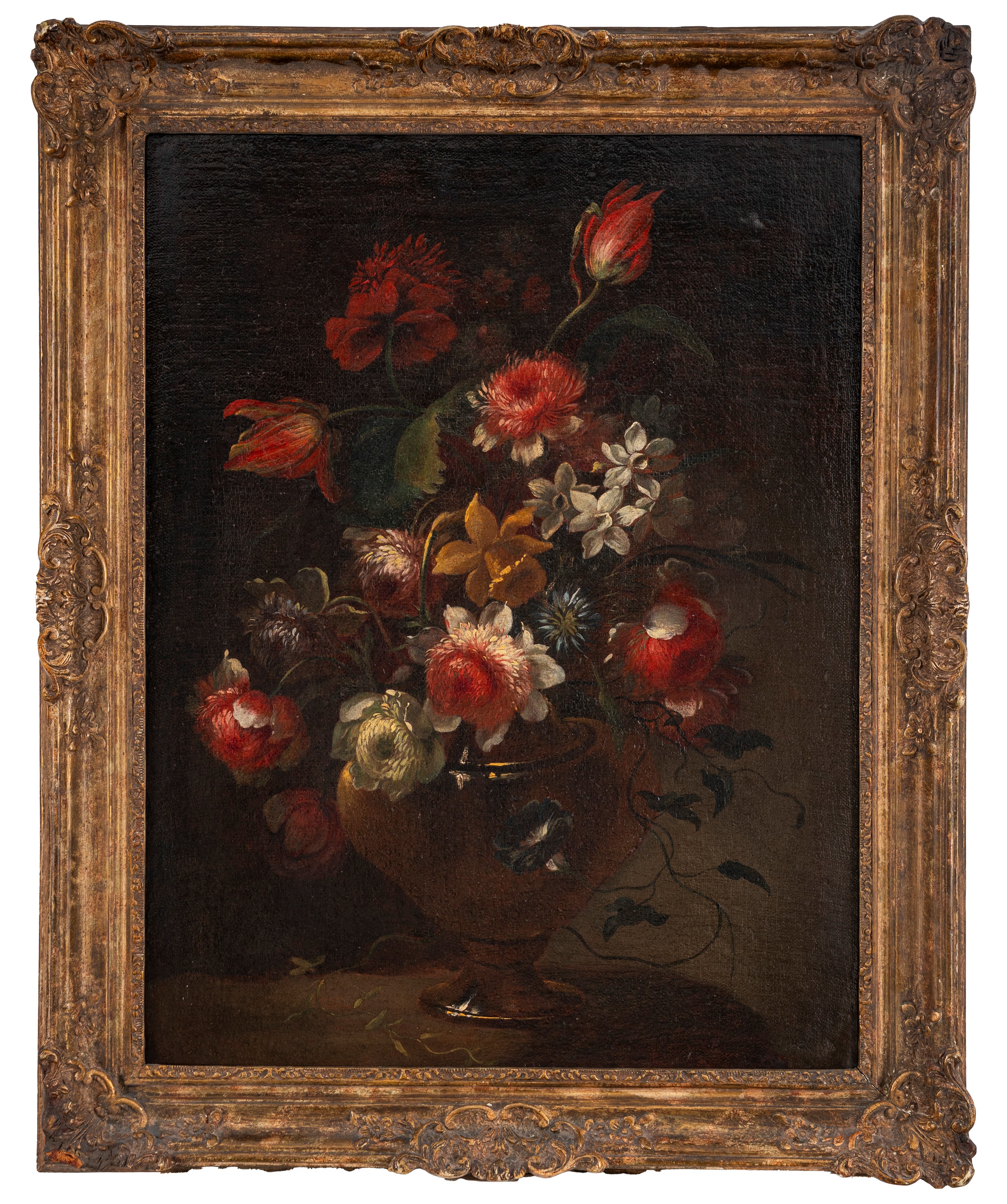 Scuola Napoletana, Secolo XVII - Scuola napoletana (XVII secolo), Peonie ed altri fiori in un vas...