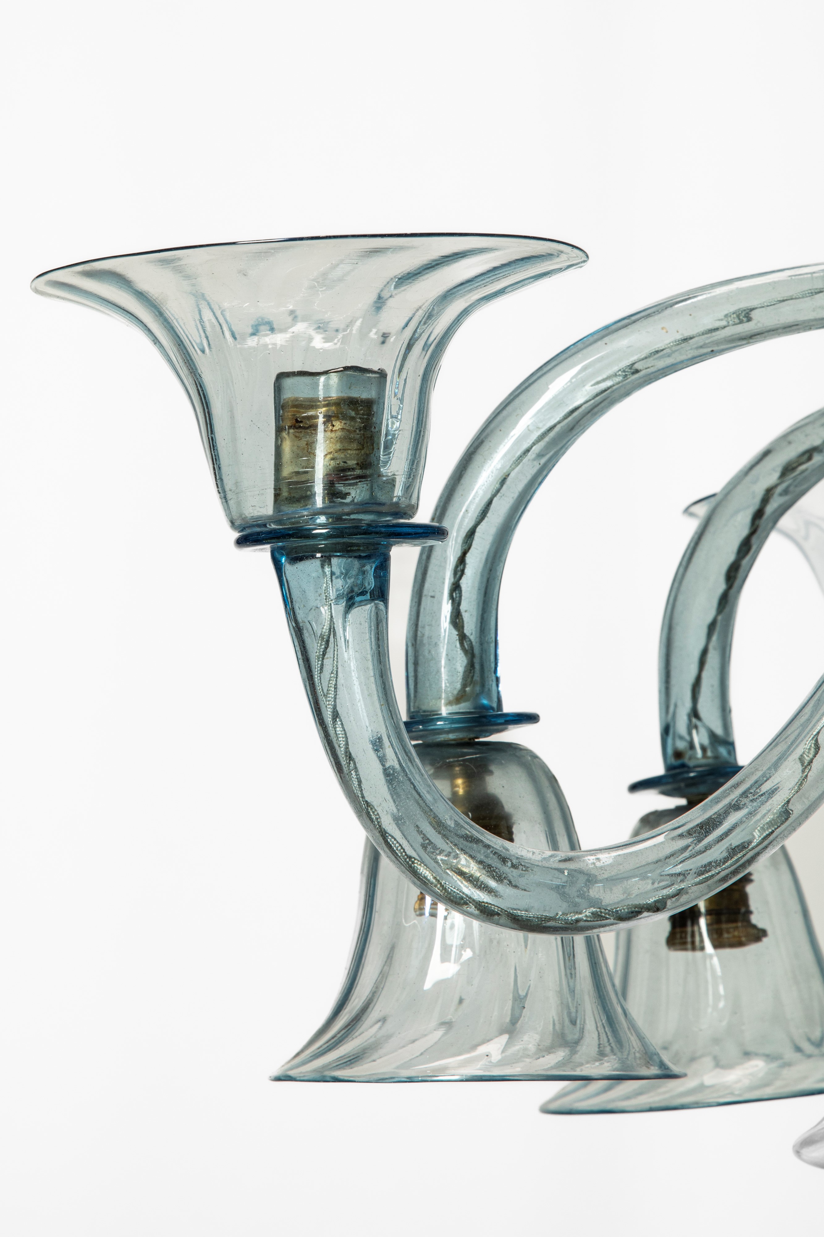 Lampadario in vetro soffiato e metallo, M.V.M. Cappellin & C., Murano
