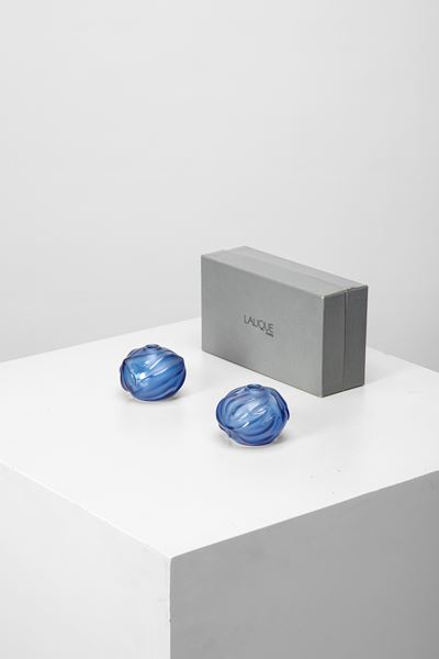 Coppia di vasetti soliflores in vetro