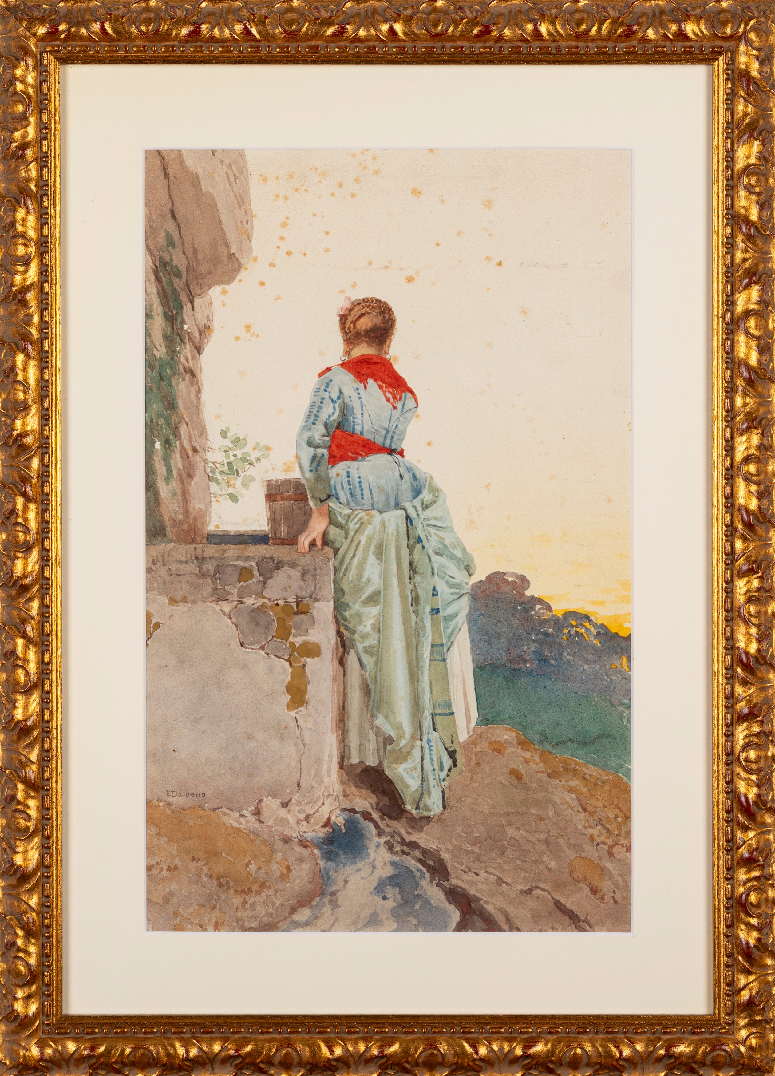 Edoardo Dalbono - Fanciulla con fazzoletto rosso