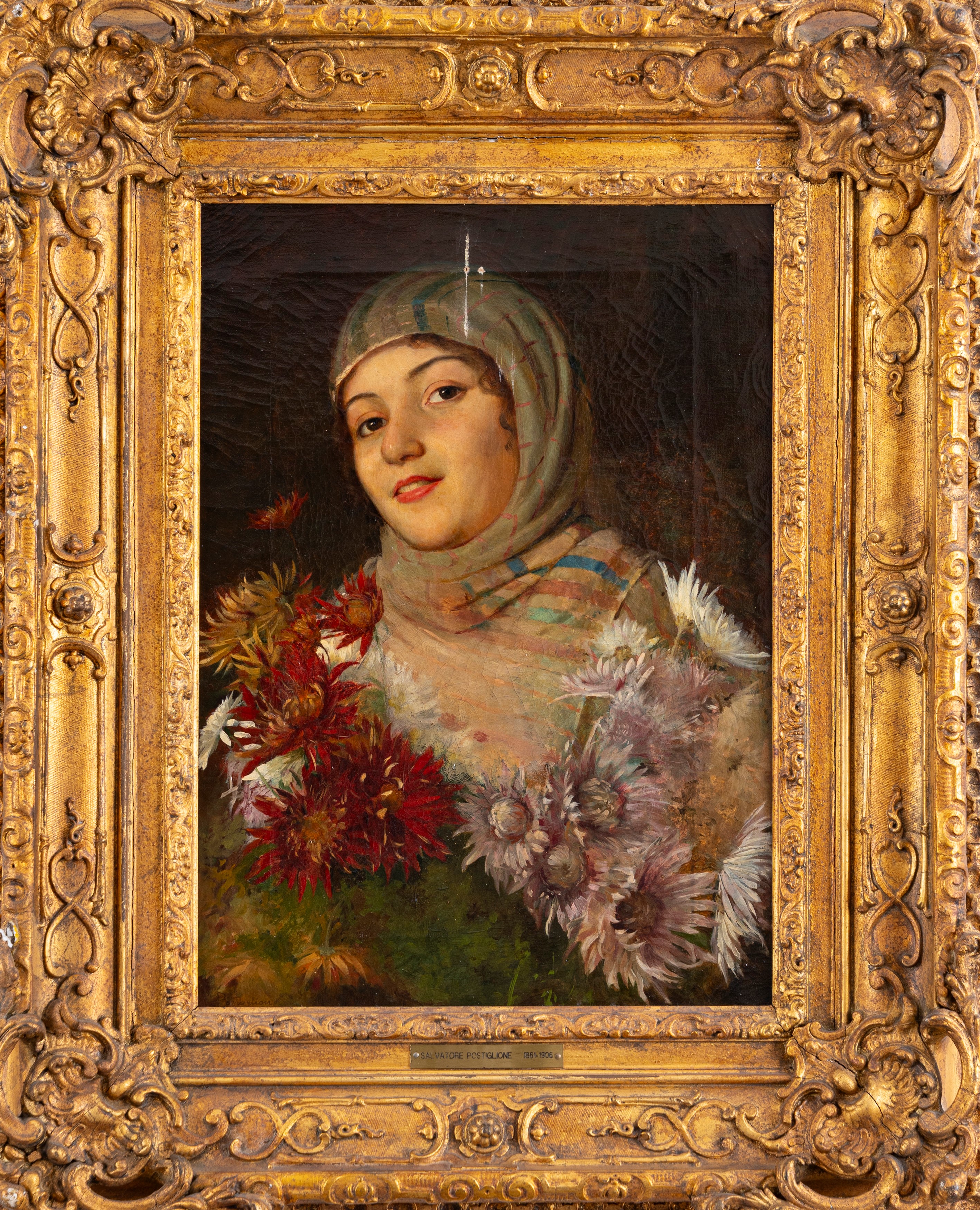 Ritratto di giovane donna con dalie
