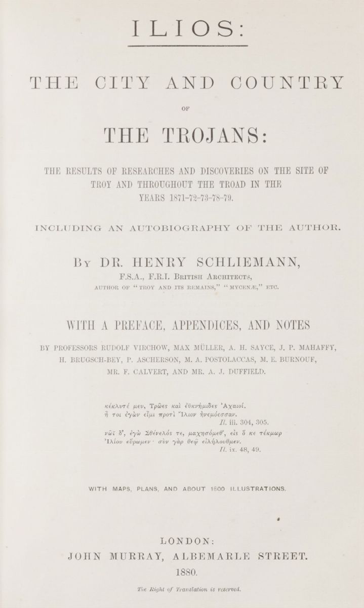 Schliemann, Henry - Ilios: The City And Country Of The Trojans: The Results Of Researches And Dis...