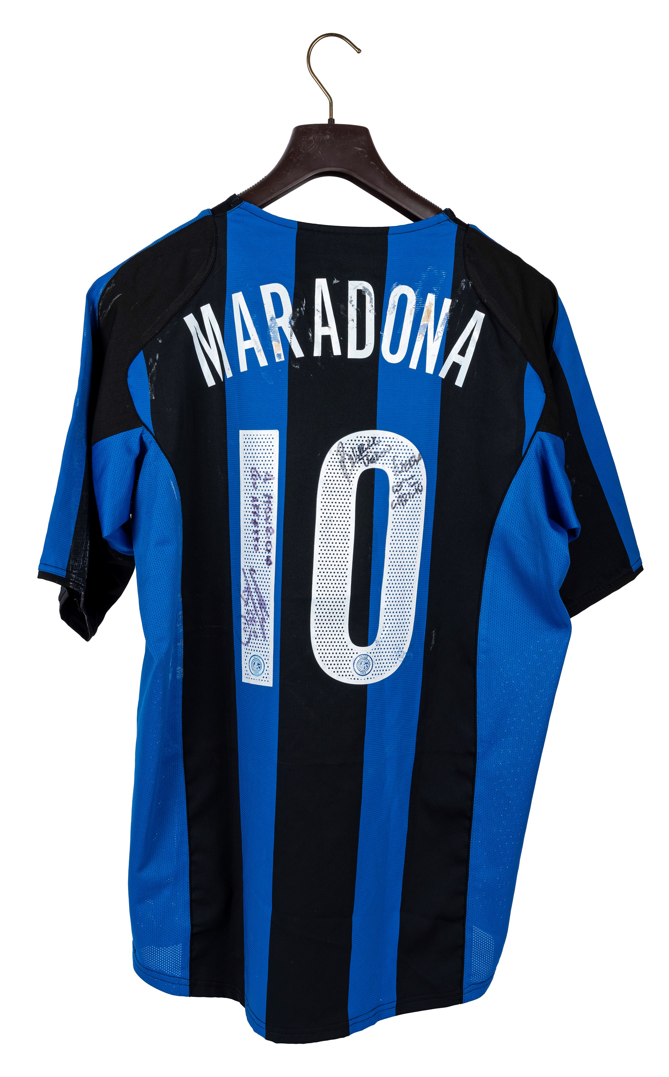 Diego Maradona, Maglia gara home FC Inter “Total 90” (modello a righe verticali, stagione 2004-05...