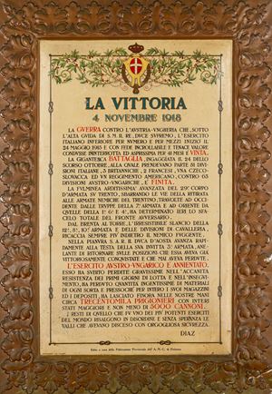Prima Guerra Mondiale - Proclama della vittoria