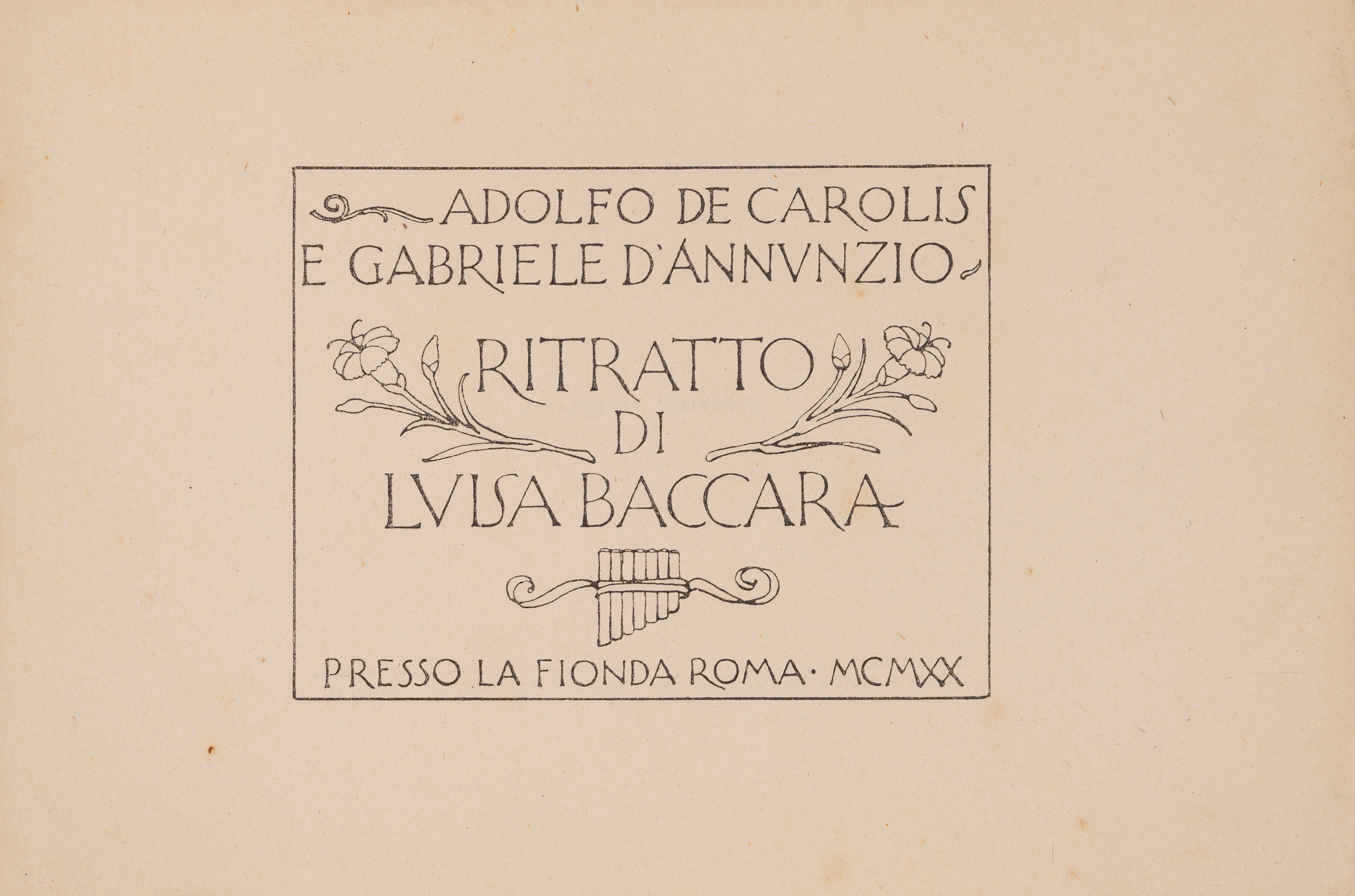 Ritratto di Luisa Baccara (1920) con manifestino per il “Quinto concerto fiumano”