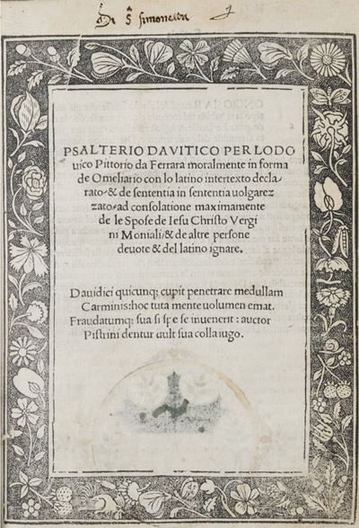 Psalterio Dauitico per Lodouico Pittorio da Ferrara ... Uolgarizzato
