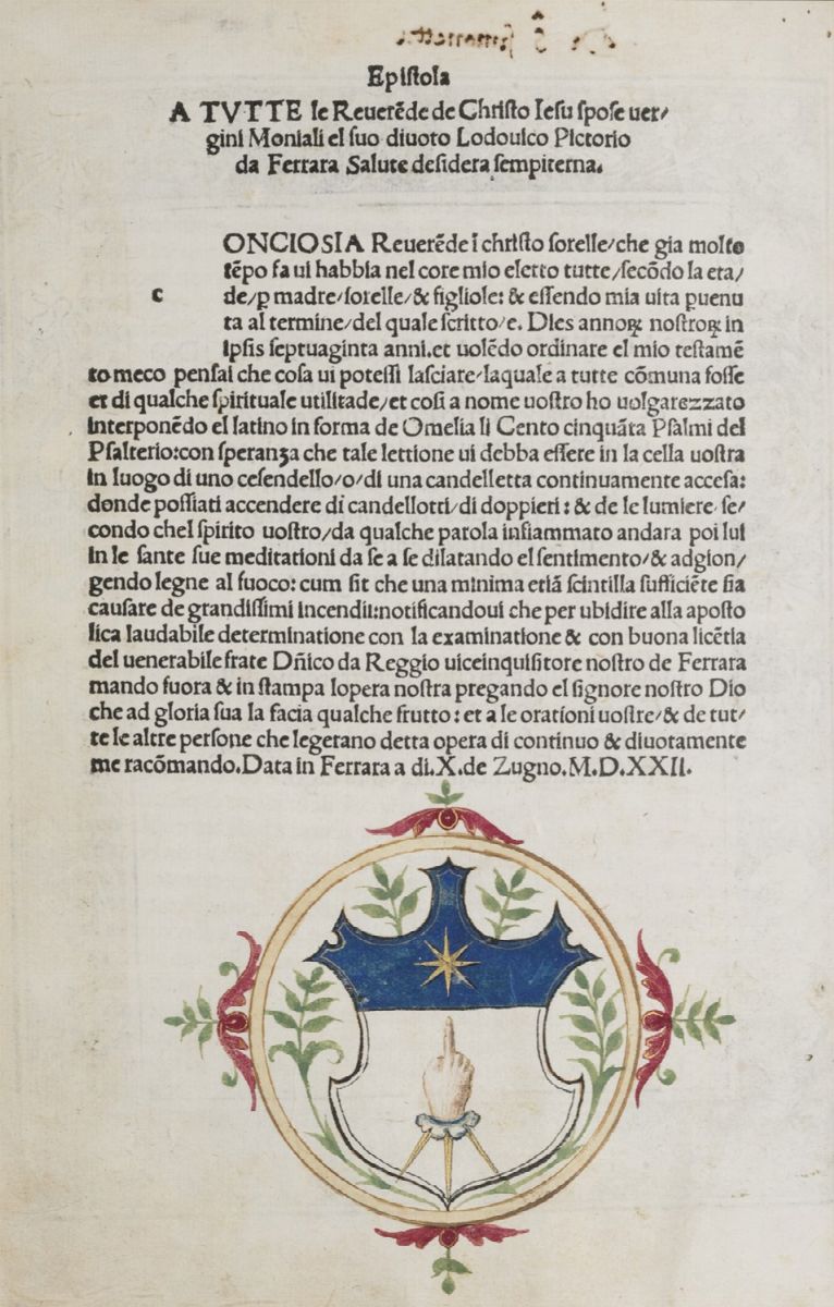 Pittorio, Bigi Luigi - Psalterio Dauitico per Lodouico Pittorio da Ferrara ... Uolgarizzato