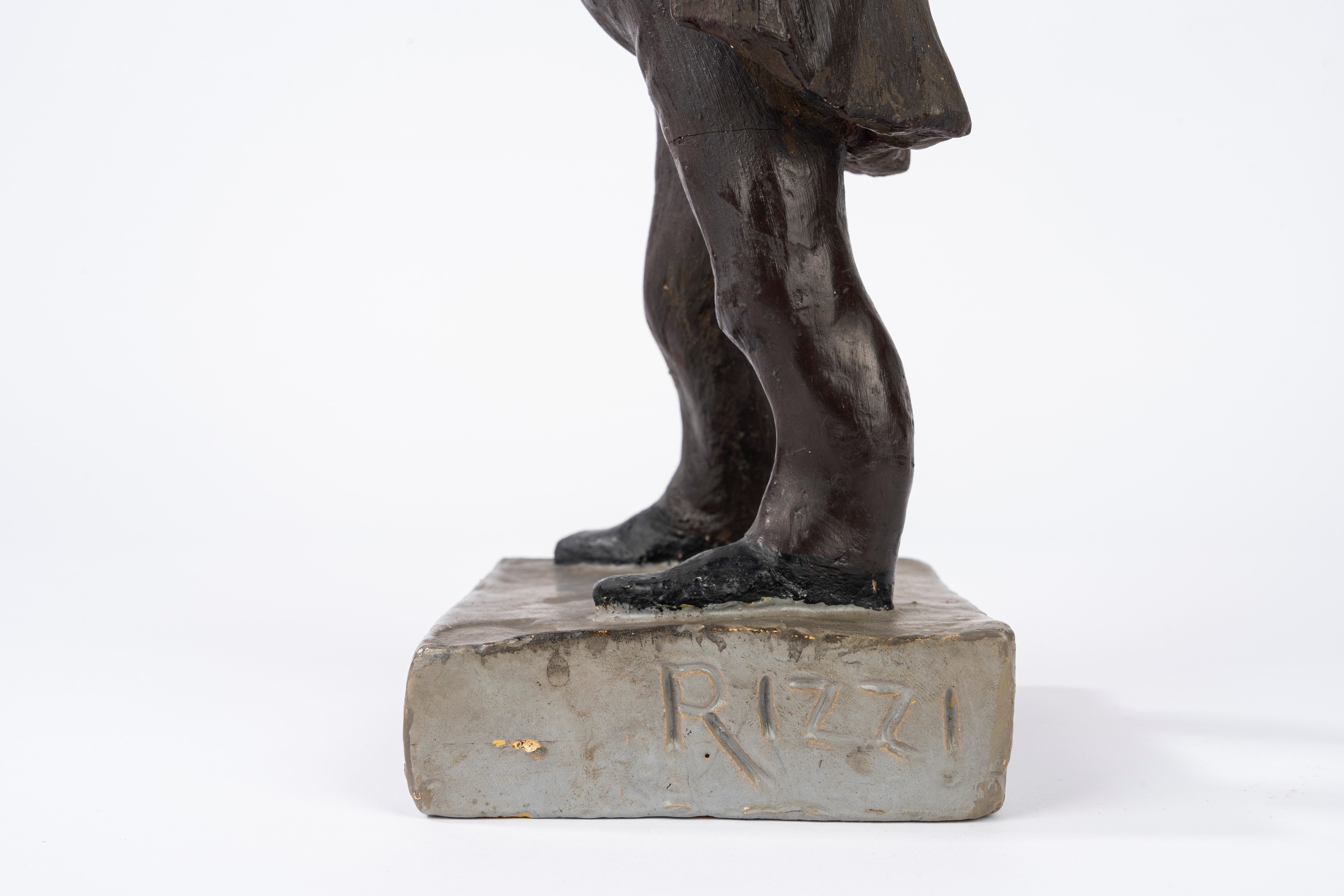 Puccini, Giacomo - Puccini, Statuetta caricaturale di Giacomo Puccini, gesso dipinto a mano (iniz...