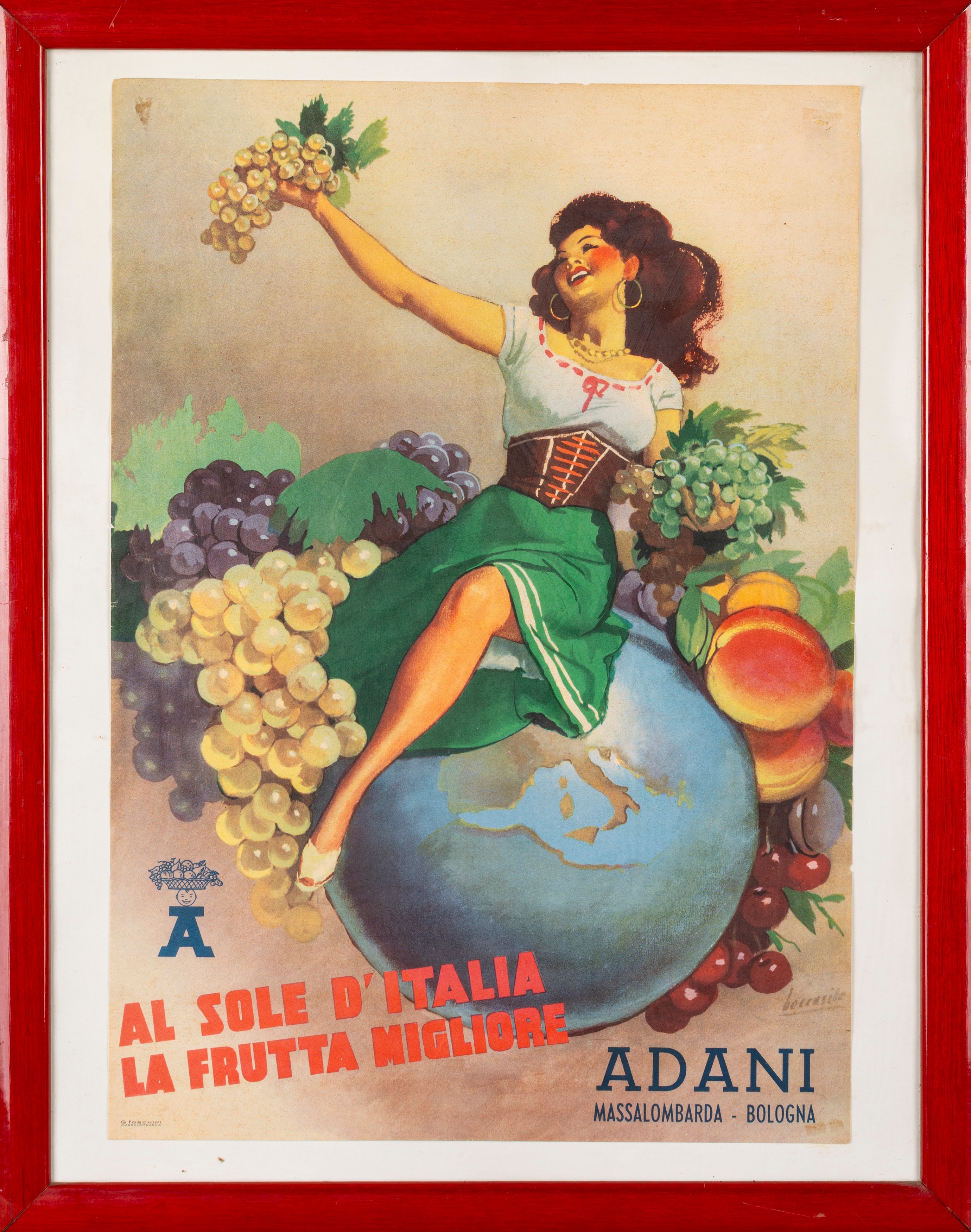 Boccasile, Manifestino pubblicitario «Adani – Massalombarda» (locandine d’epoca, carta, anni 1930...
