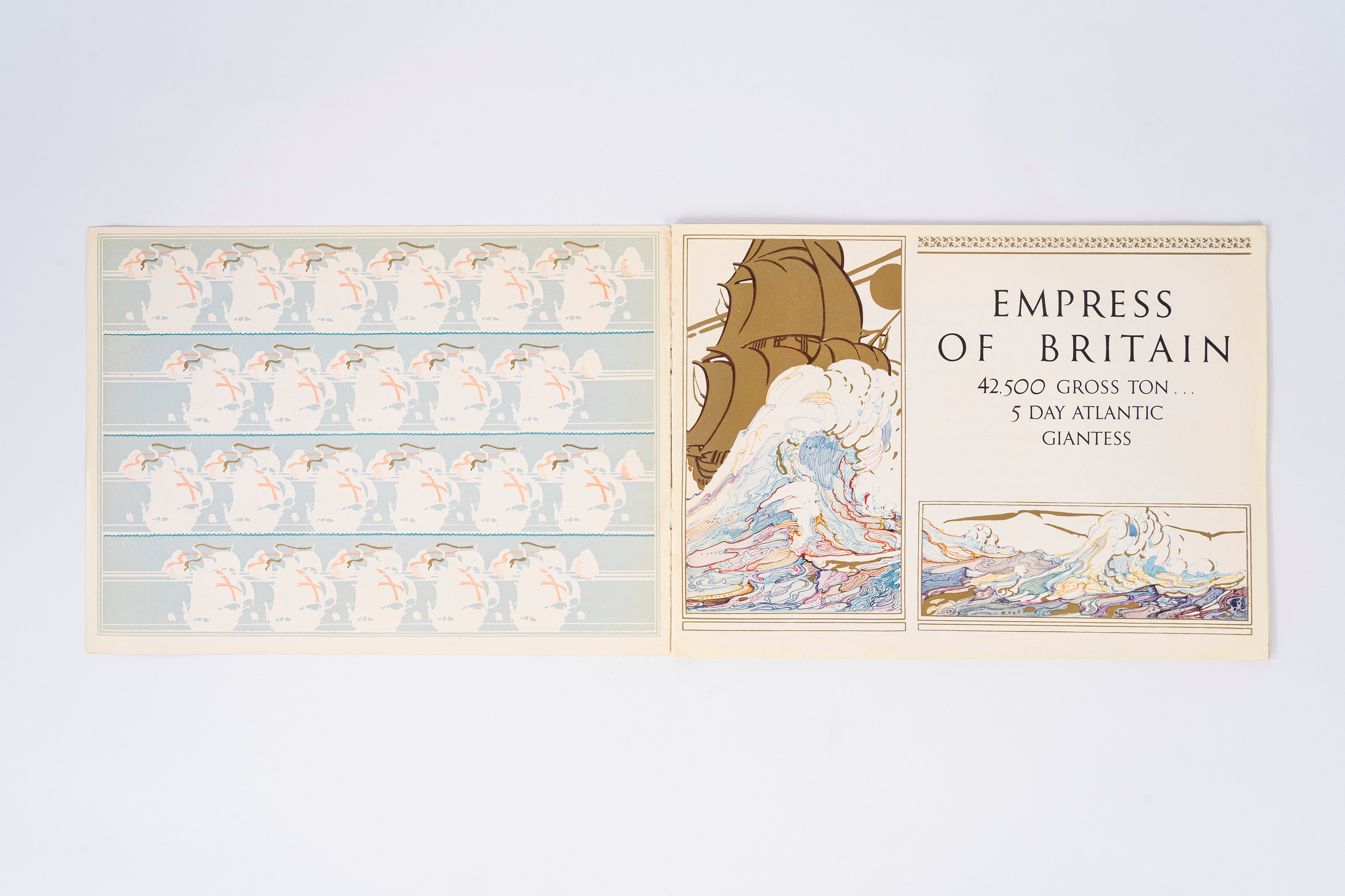 finarte, Tre cataloghi illustrativi dei transatlantici Queen Mary, Queen Elizabeth, Empress of Br...