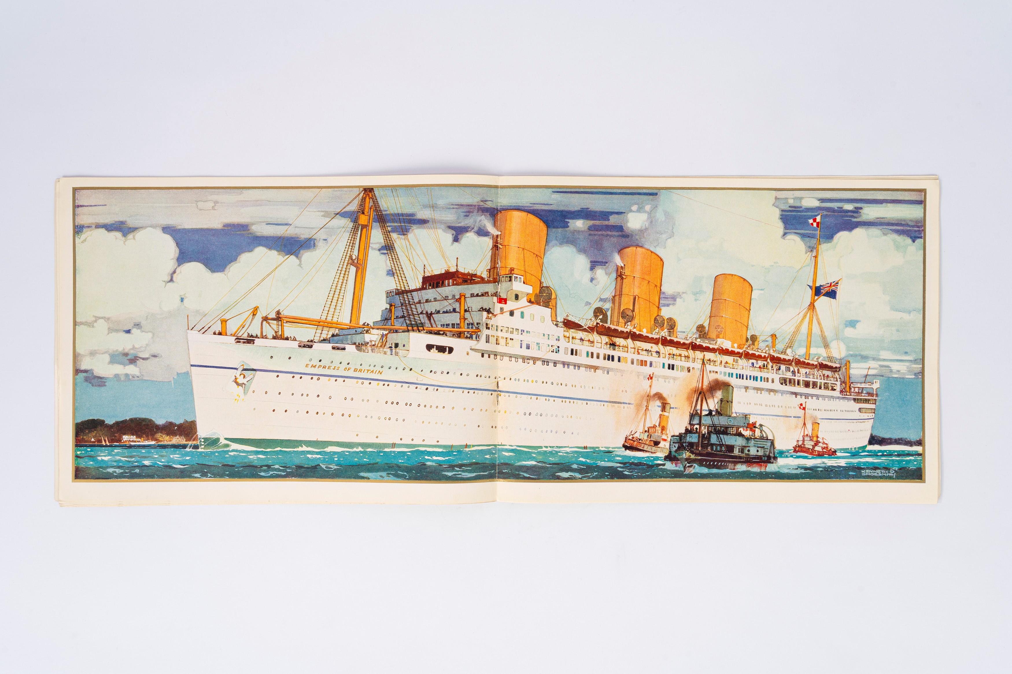 finarte, Tre cataloghi illustrativi dei transatlantici Queen Mary, Queen Elizabeth, Empress of Br...