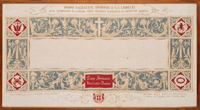 Foulard commemorativo, Solenne Ostensione della Sacra Sindone, 1898 (Torino), 750x410 mm