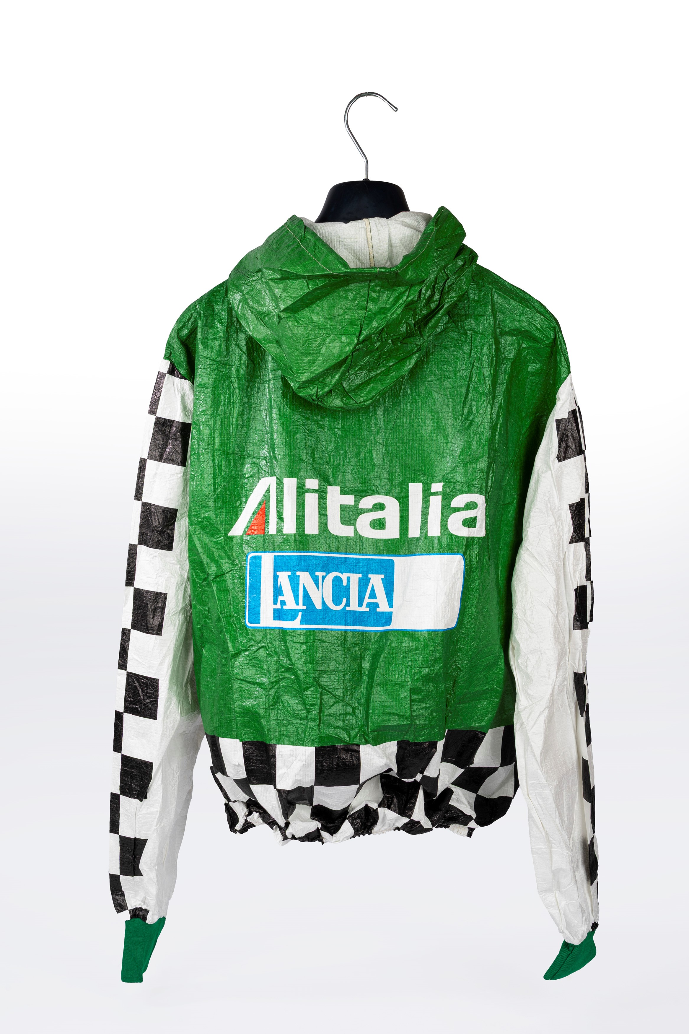 Giubbotto pubblicitario in polyethilene, ALITALIA–LANCIA (World Rally Championship), anni 1970