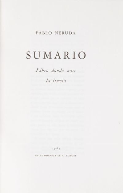 Sumario. Libro Donde Nace la Lluvia