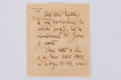 Lettera dal Comando della Città di Fiume