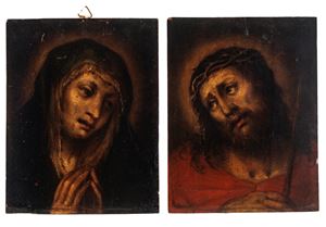 Vergine in preghiera e Cristo con corona di spine
