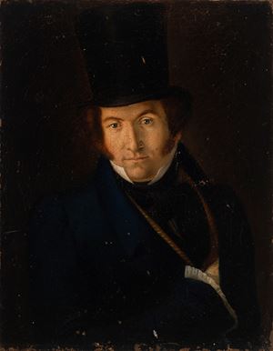 Ritratto di gentiluomo a mezzobusto con cappello