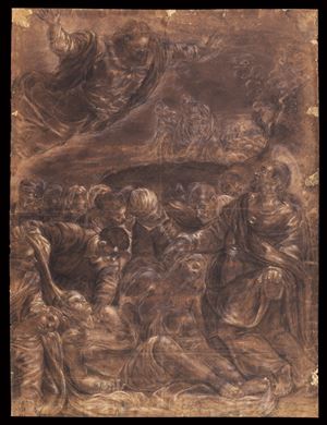Christ resurrects the son of the widow of Nain