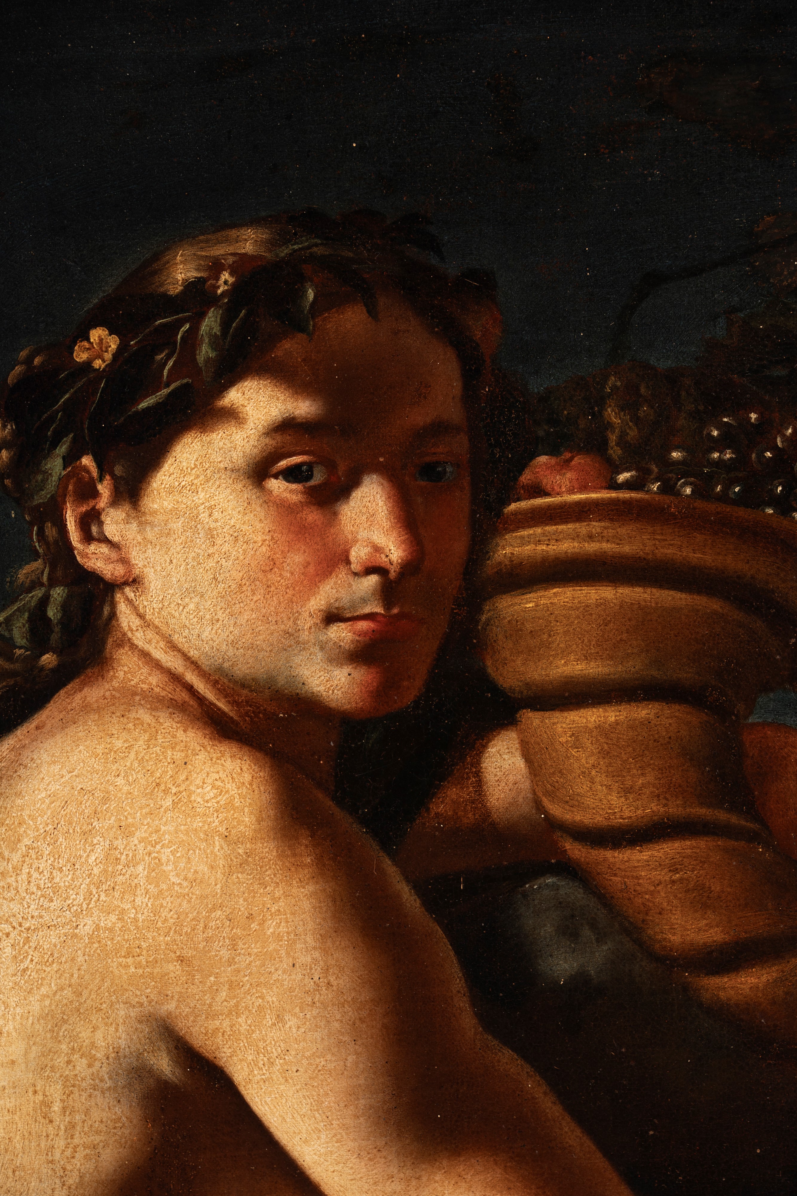 Pittore Caravaggesco Nordico Attivo in Italia nella Prima Metà del Secolo XVII - Bacco, olio su t...