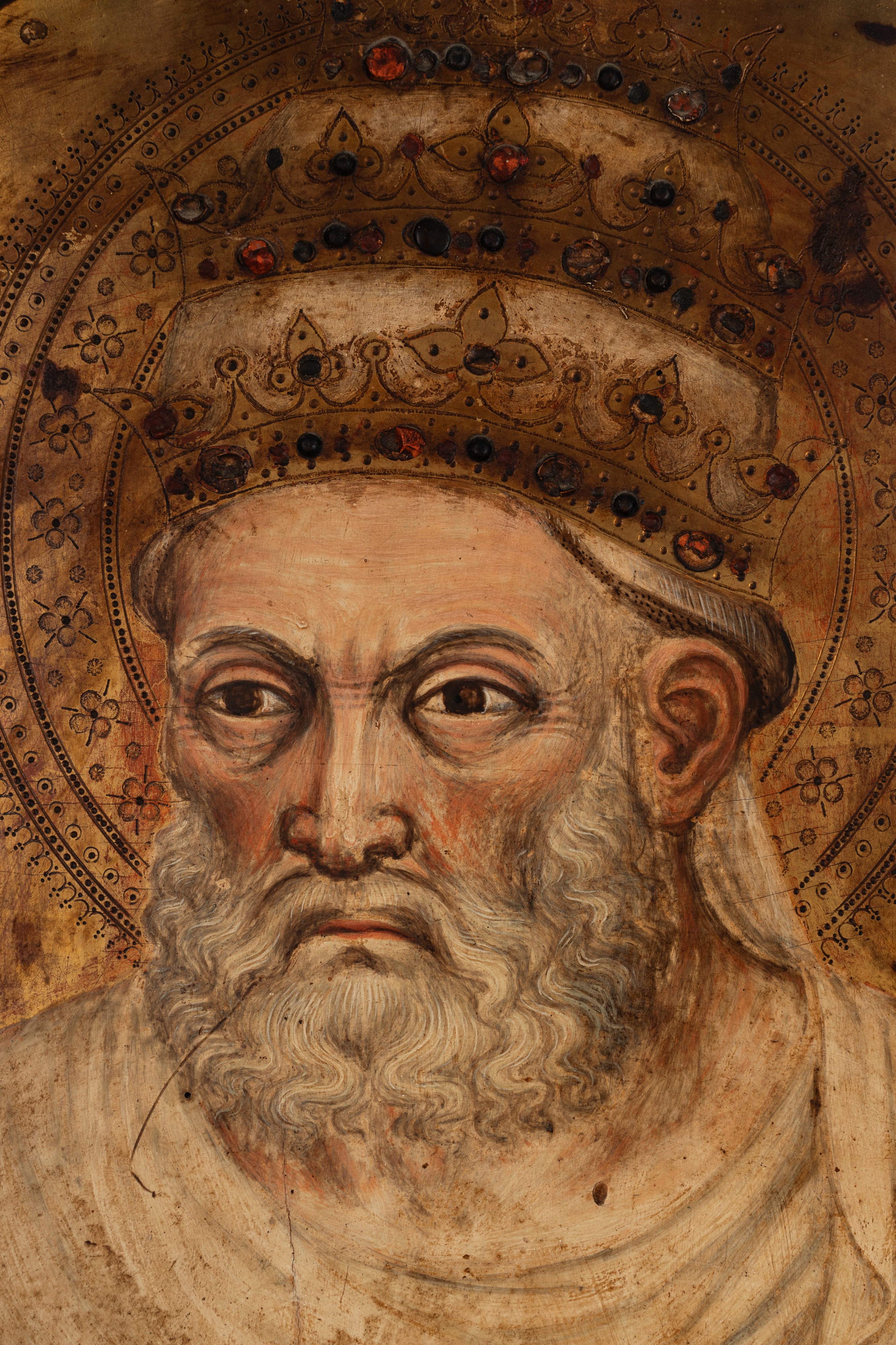 Maestro della Madonna del Parto - San Gregorio Magno, tempera su tavola a fondo oro