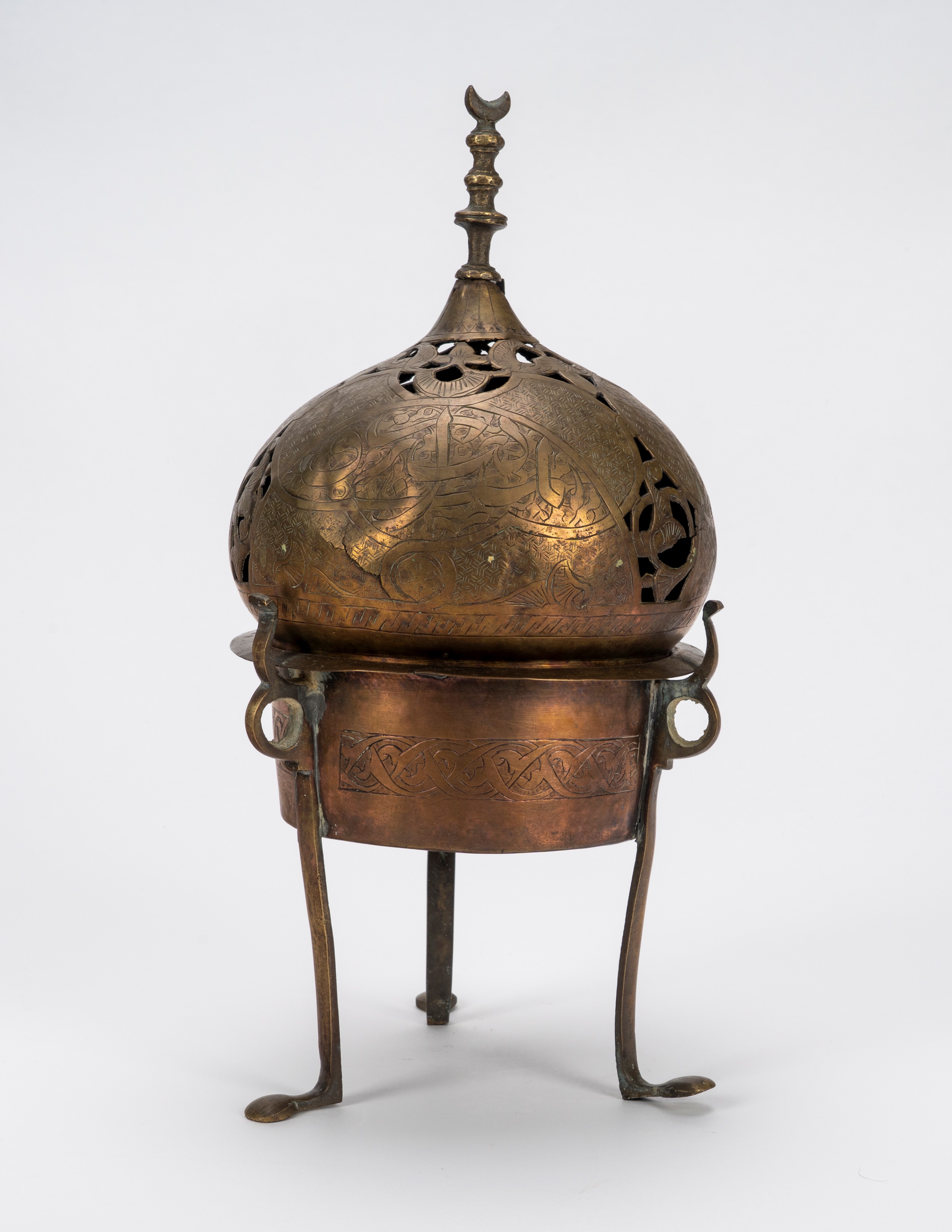 Incensiere in metallo, gusto siriano Mamluk (sec. XIX–XX)