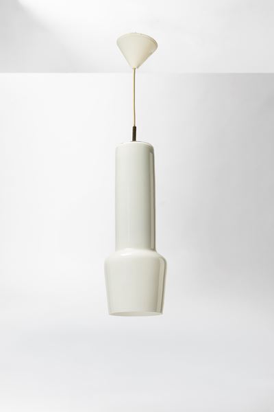 Lampada a sospensione in vetro opalino