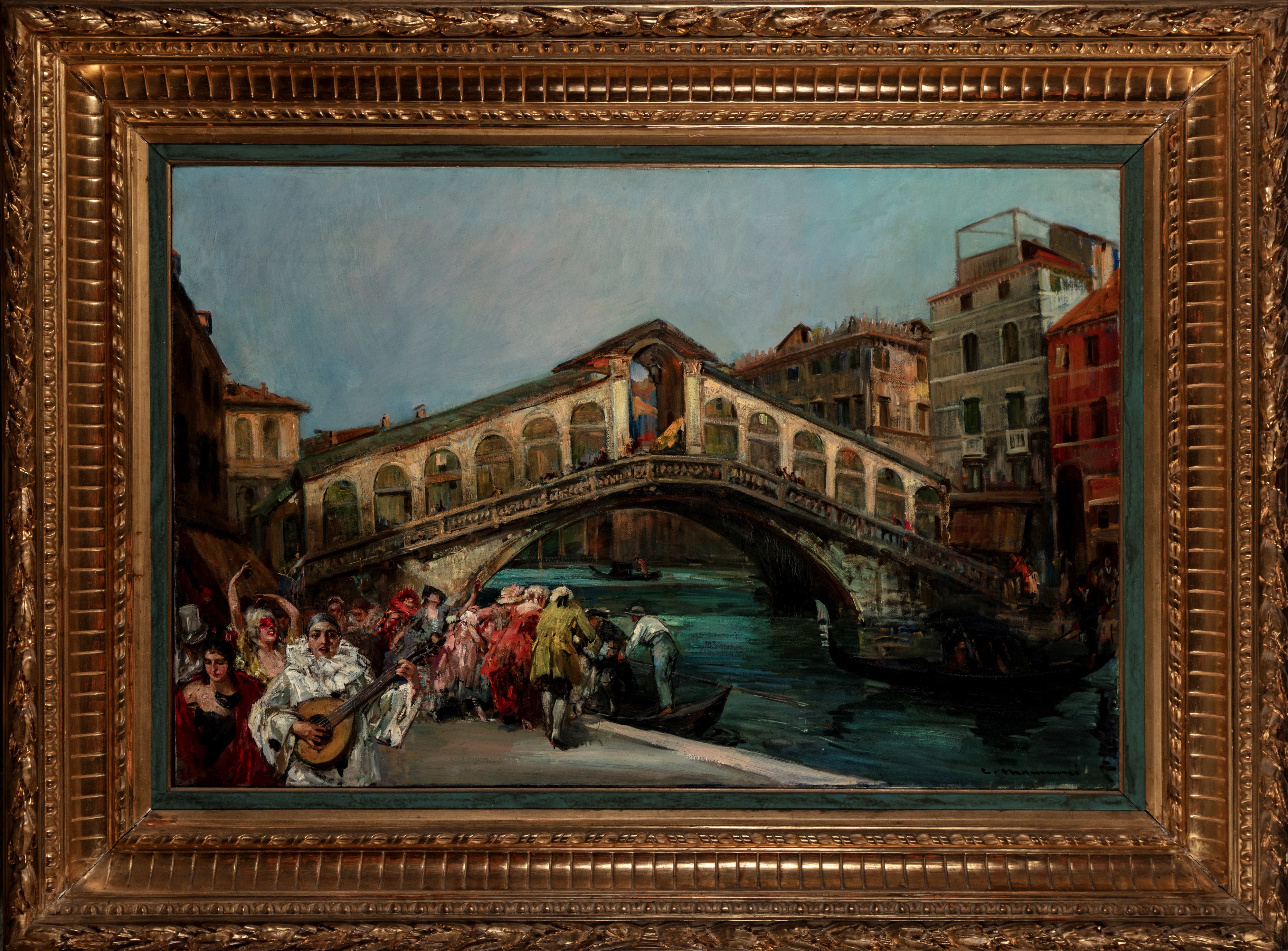 Venezia, carnevale sul Ponte di Rialto