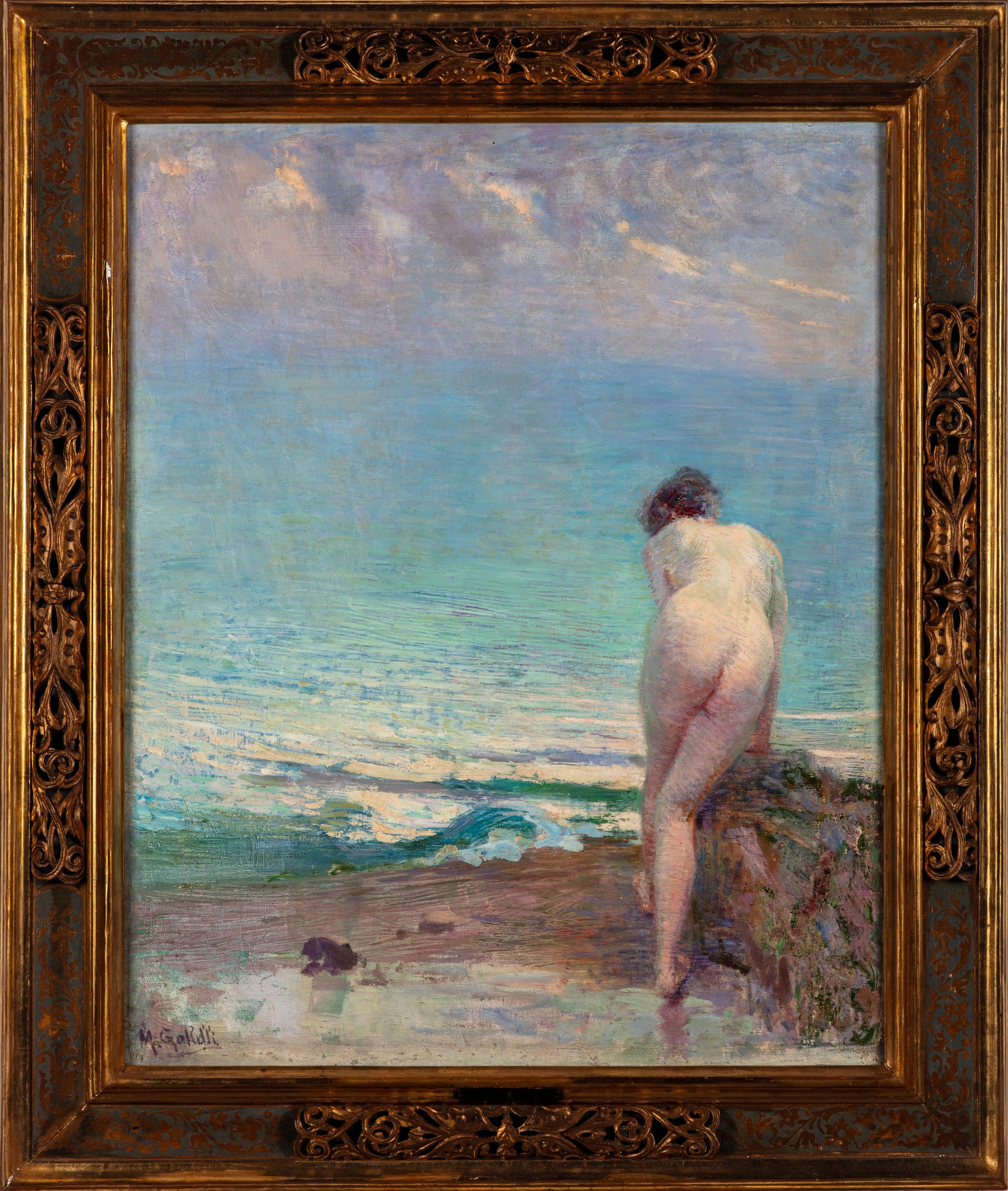 Nudo femminile sulla riva