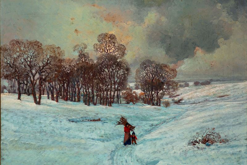 Mamma e figlio sulla neve