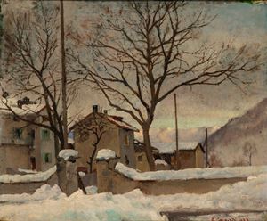 Paesaggio lombardo innevato