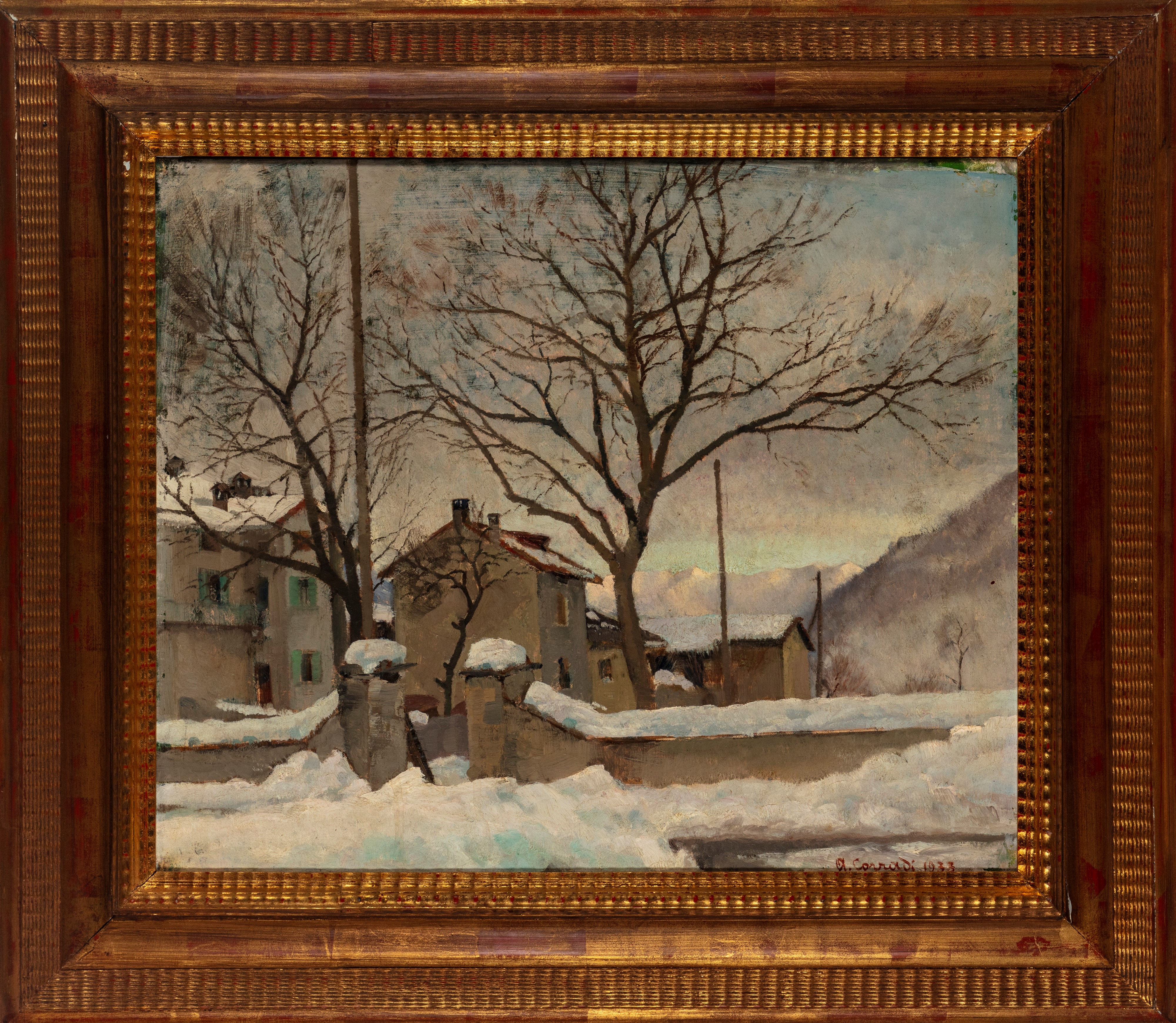 Paesaggio lombardo innevato