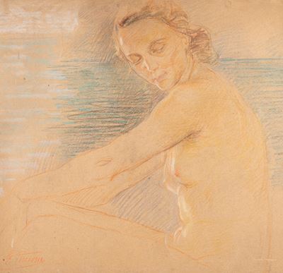 Nudo di donna, pastello su cartoncino