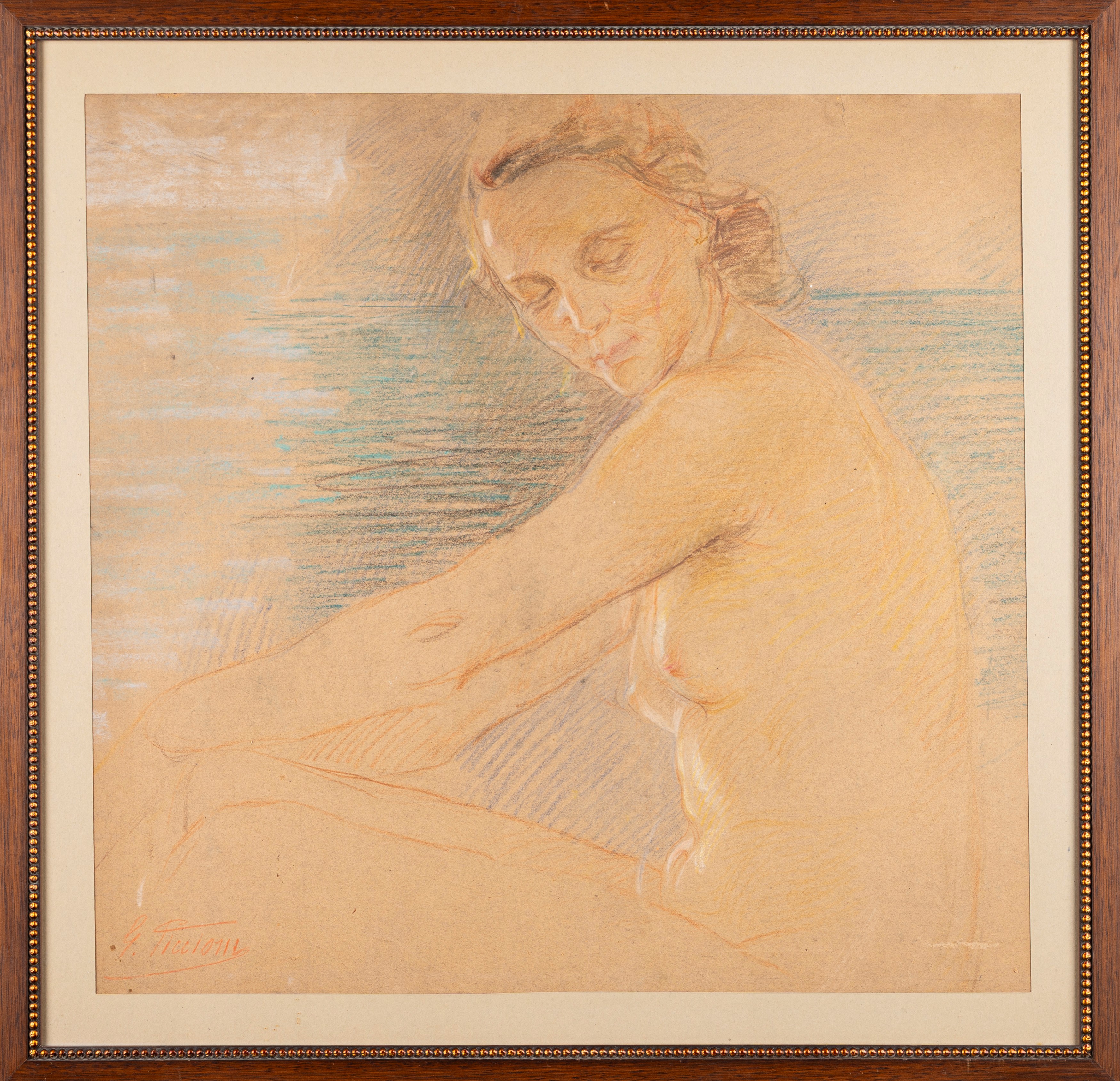 Gino Piccioni - Nudo di donna, pastello su cartoncino