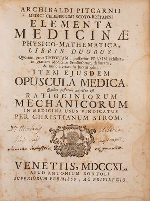 Elementa medicinae physico-mathematica.