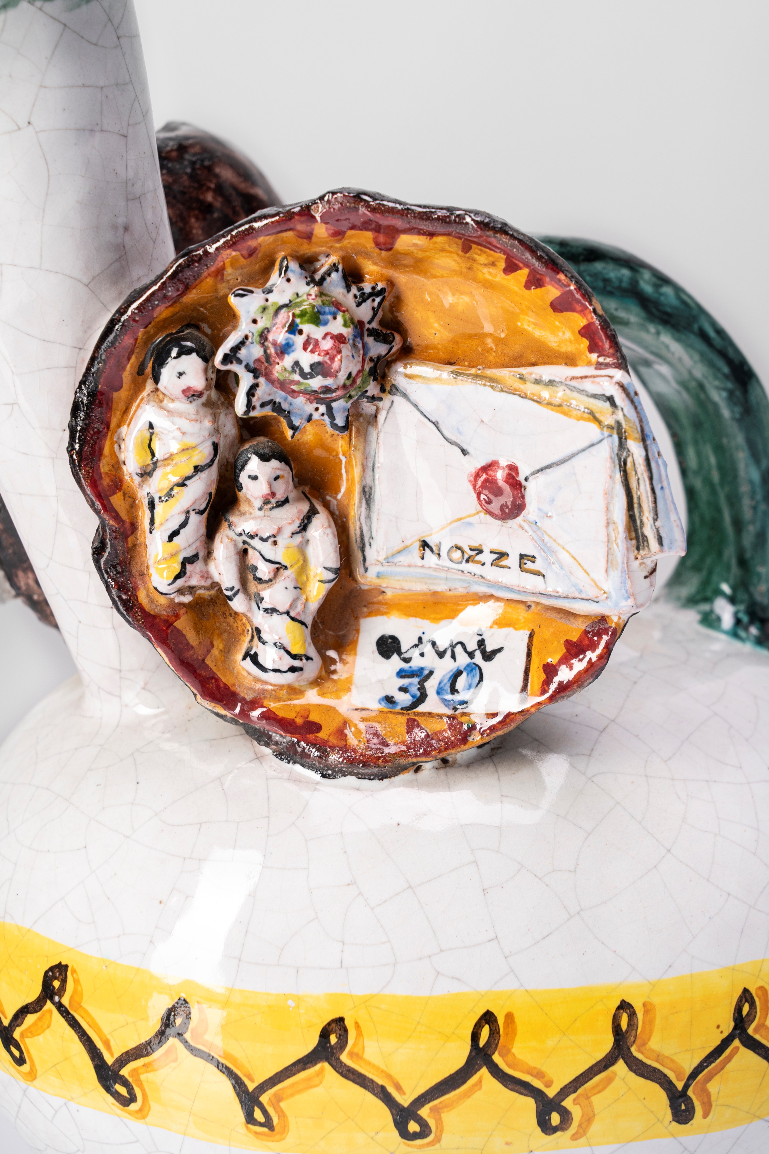 Andrea Parini - Brocca “Età dell’Uomo” in maiolica policroma (1952)