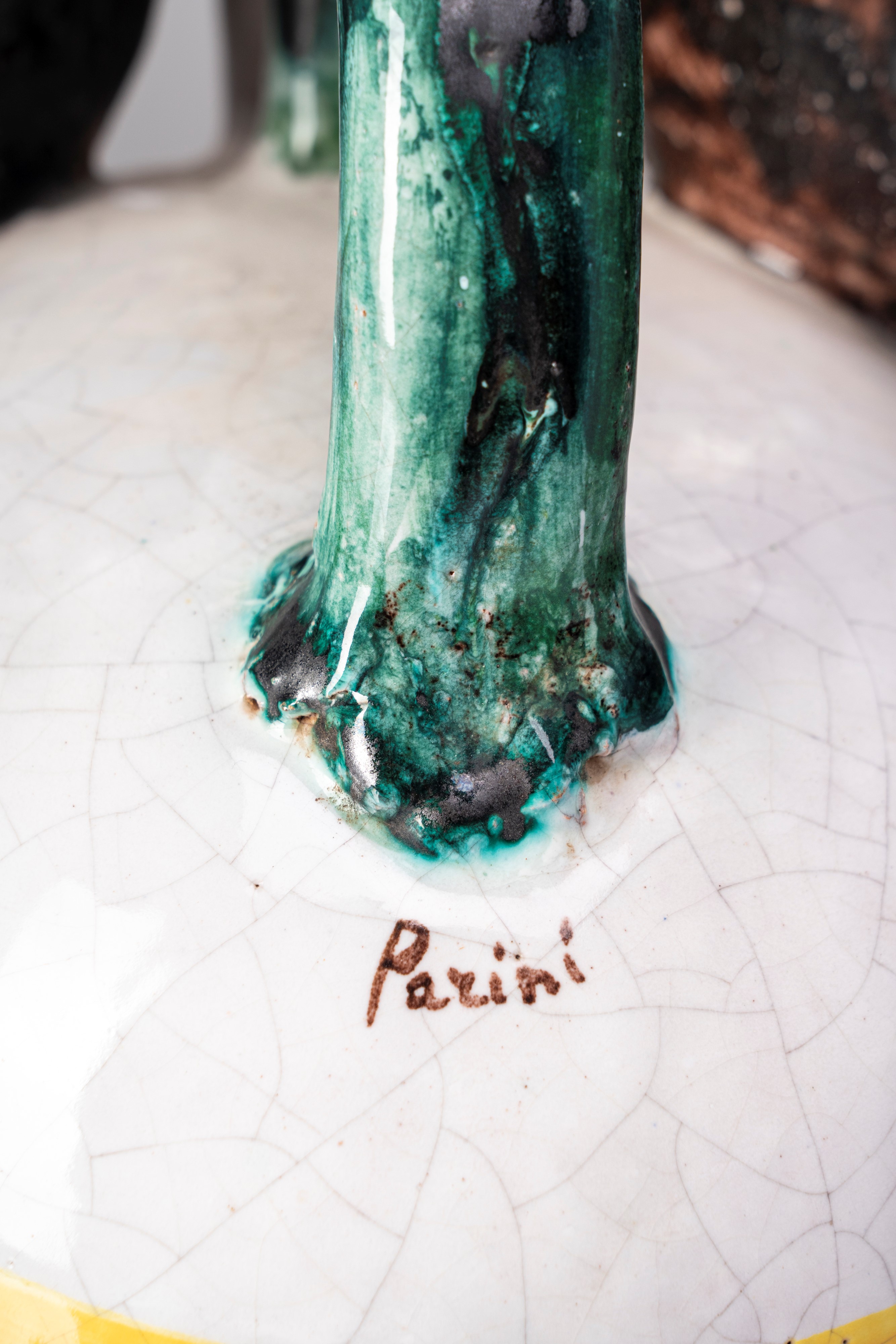 Andrea Parini - Brocca “Età dell’Uomo” in maiolica policroma (1952)