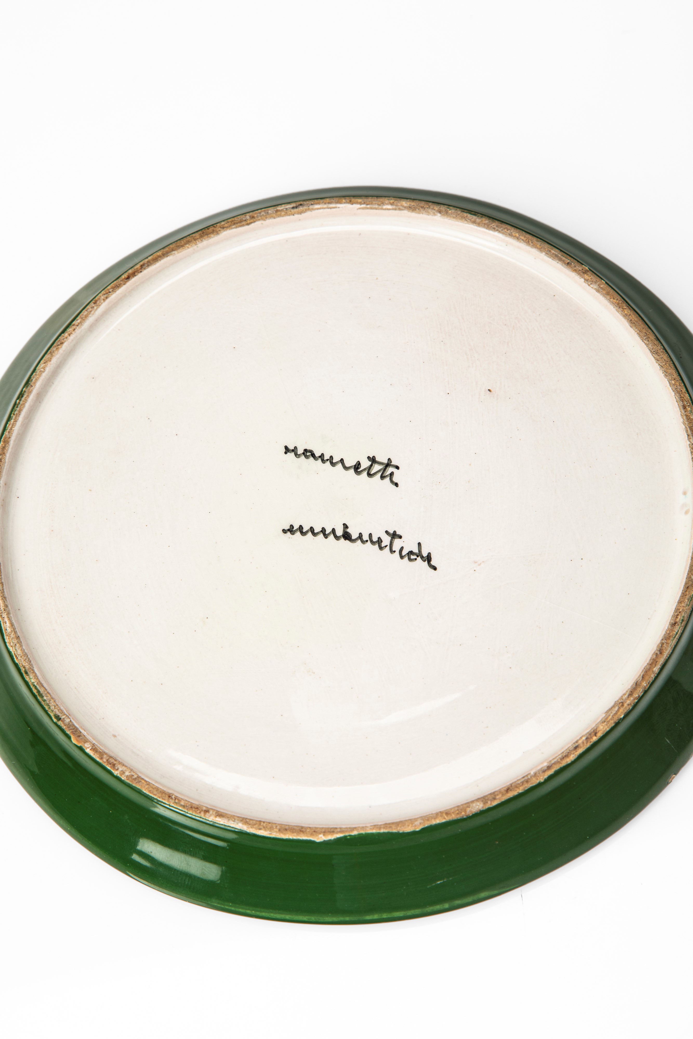 Ceramiche Rometti - Brocca con tappo e piattino in ceramica smaltata