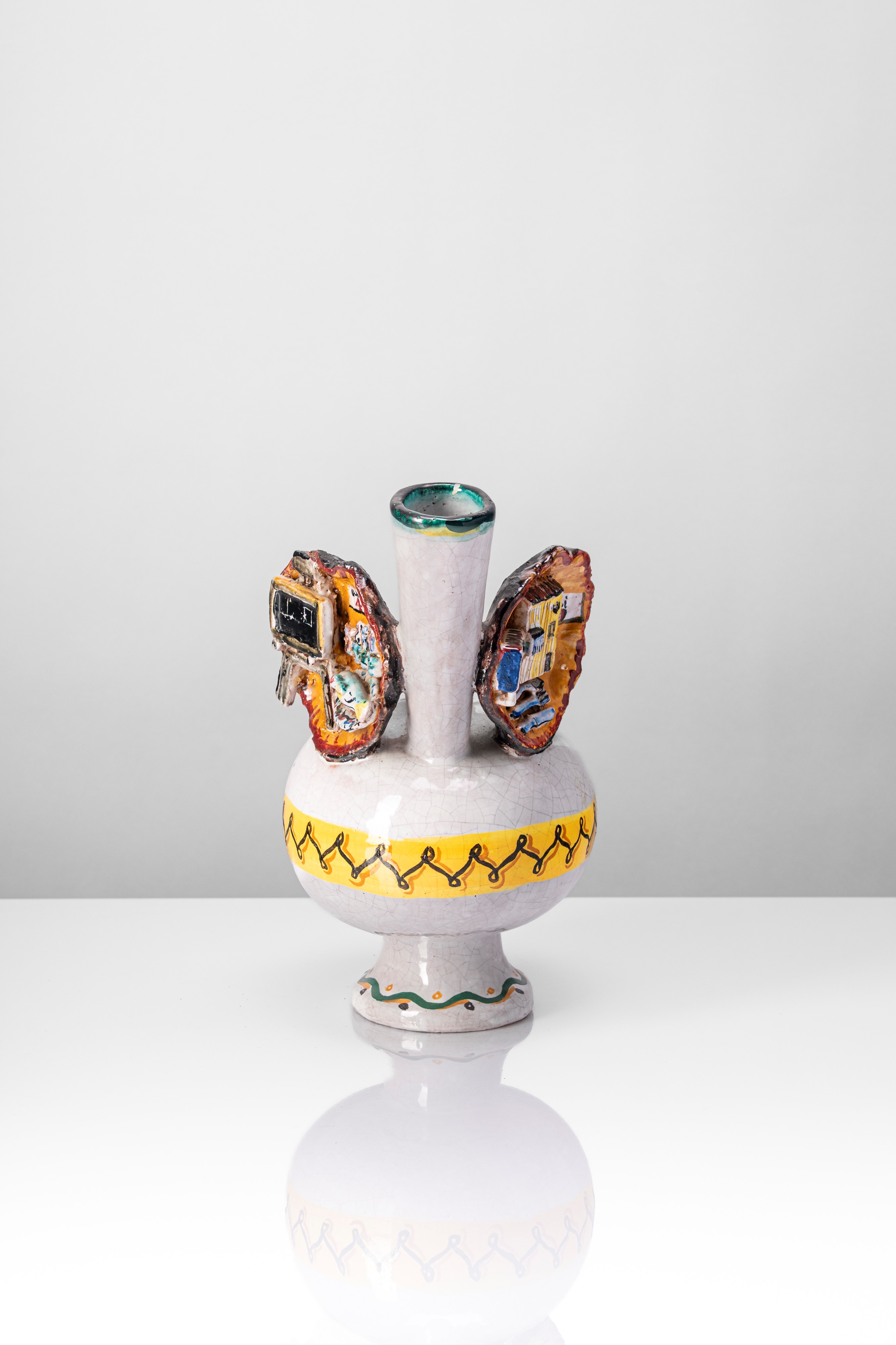 Andrea Parini - Brocca “Età dell’Uomo” in maiolica policroma, 1952