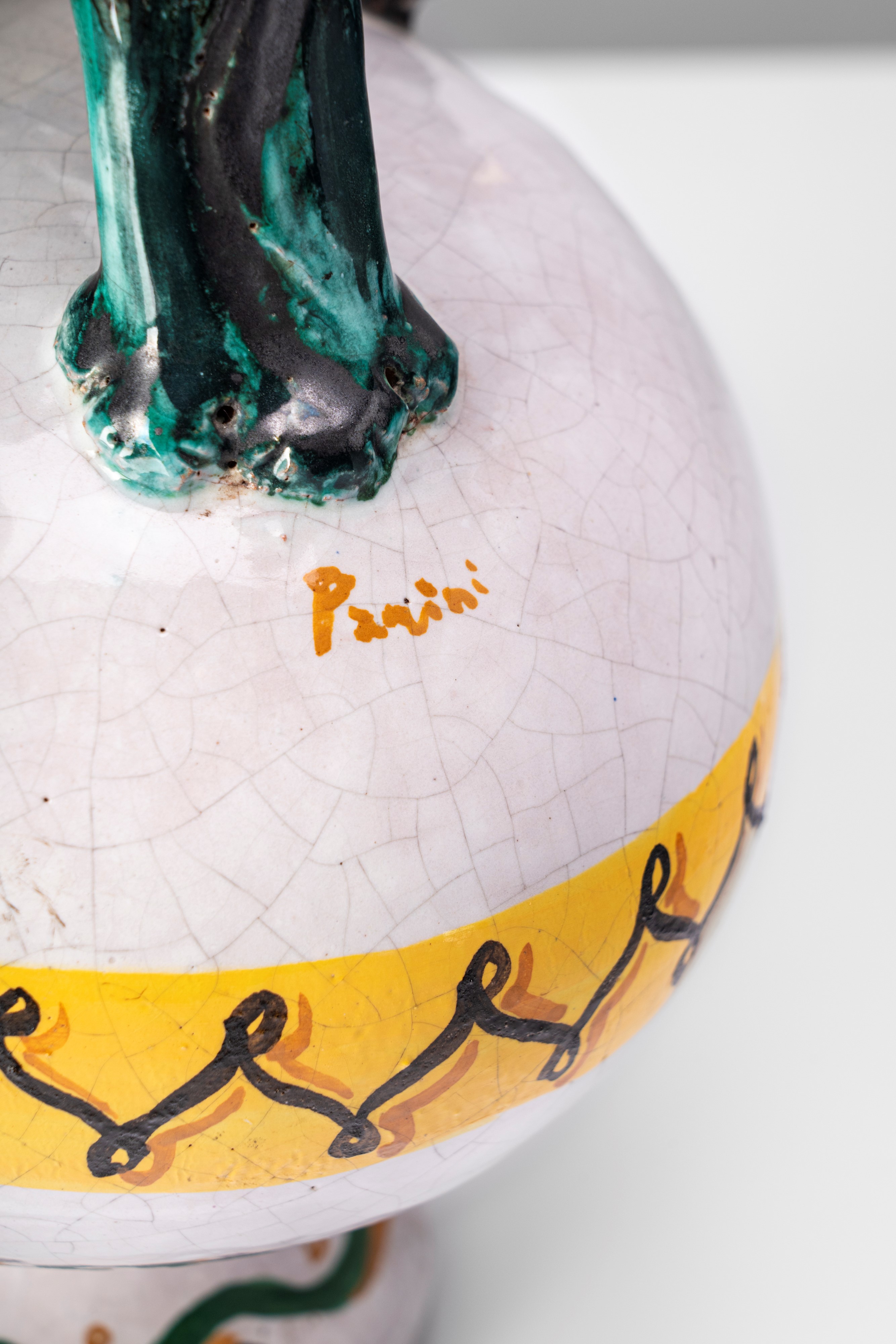 Andrea Parini - Brocca “Età dell’Uomo” in maiolica policroma, 1952