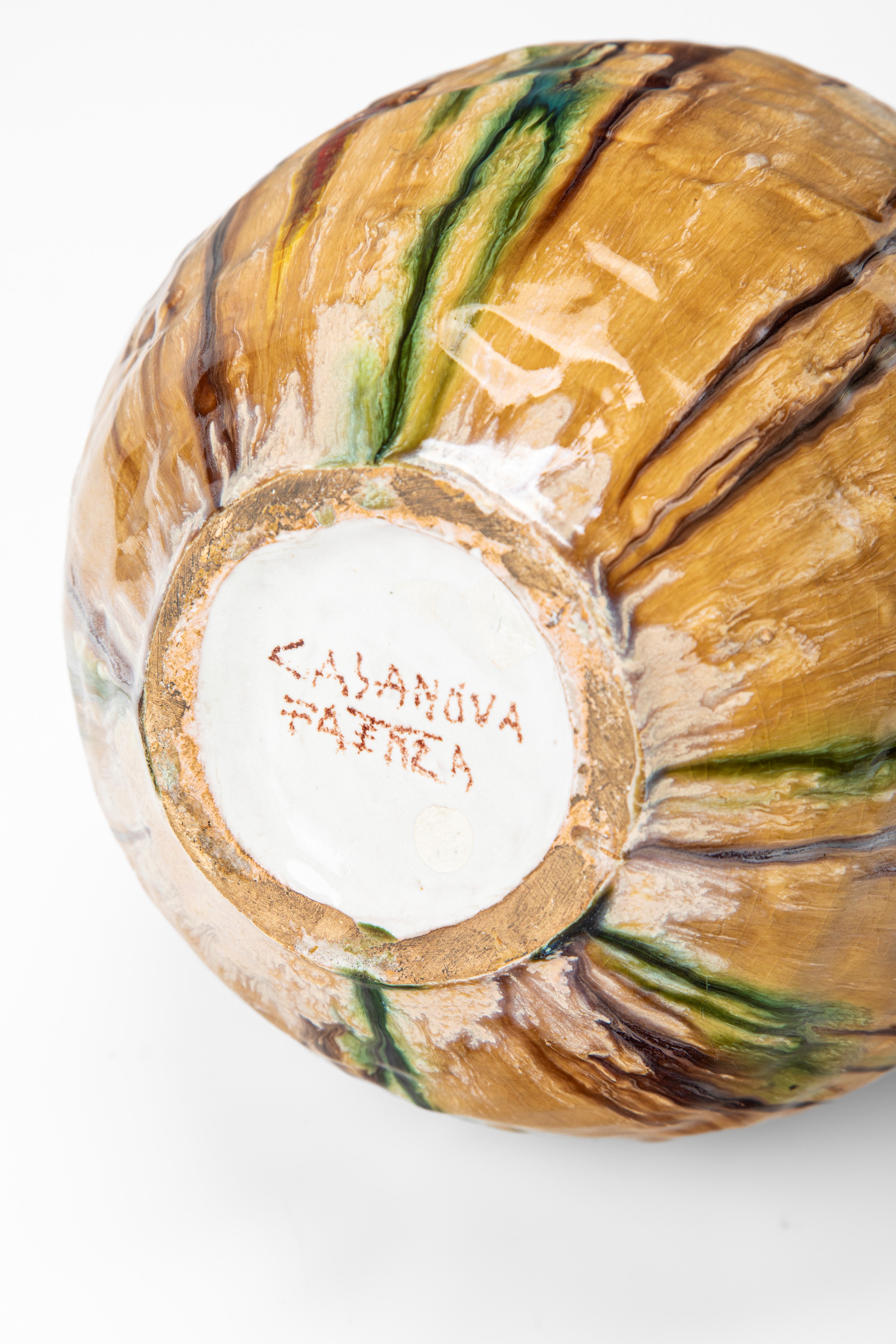 Giovanni Battista Casanova - Vaso in ceramica smaltata, firma sotto la base