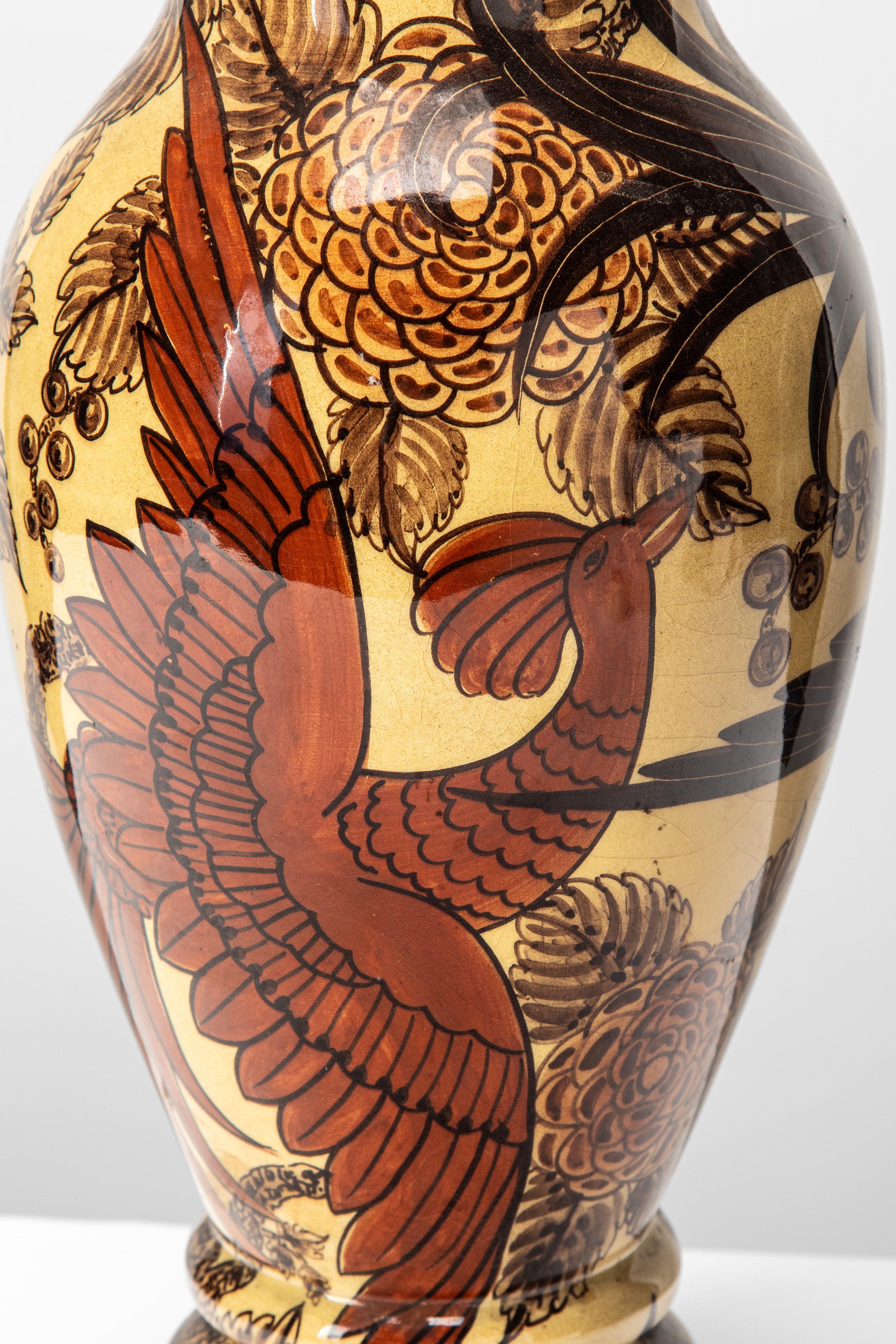 Manlio Trucco - Vaso in ceramica smaltata con scena de La Fenice (Albisola), circa 1920