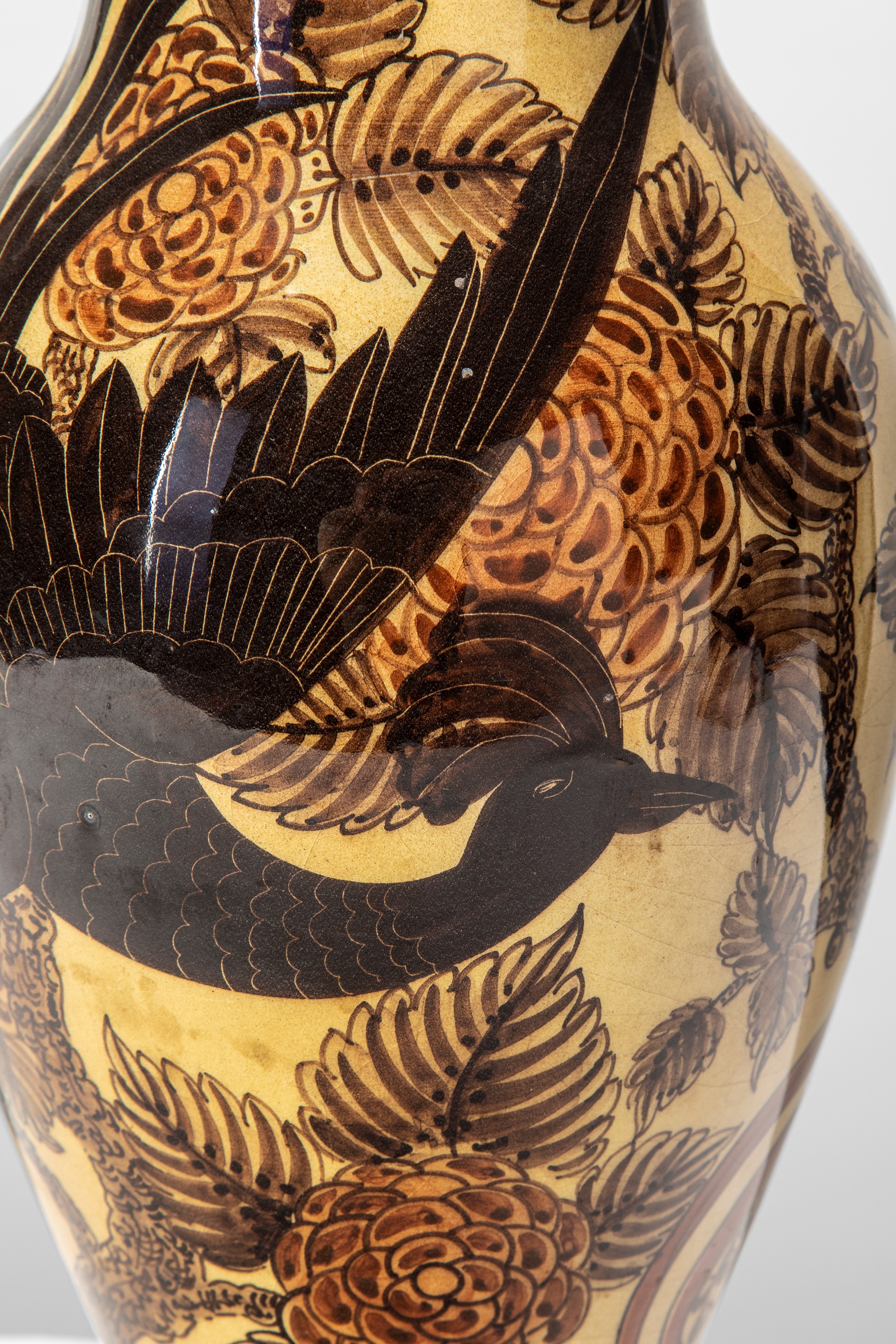 Manlio Trucco - Vaso in ceramica smaltata con scena de La Fenice (Albisola), circa 1920