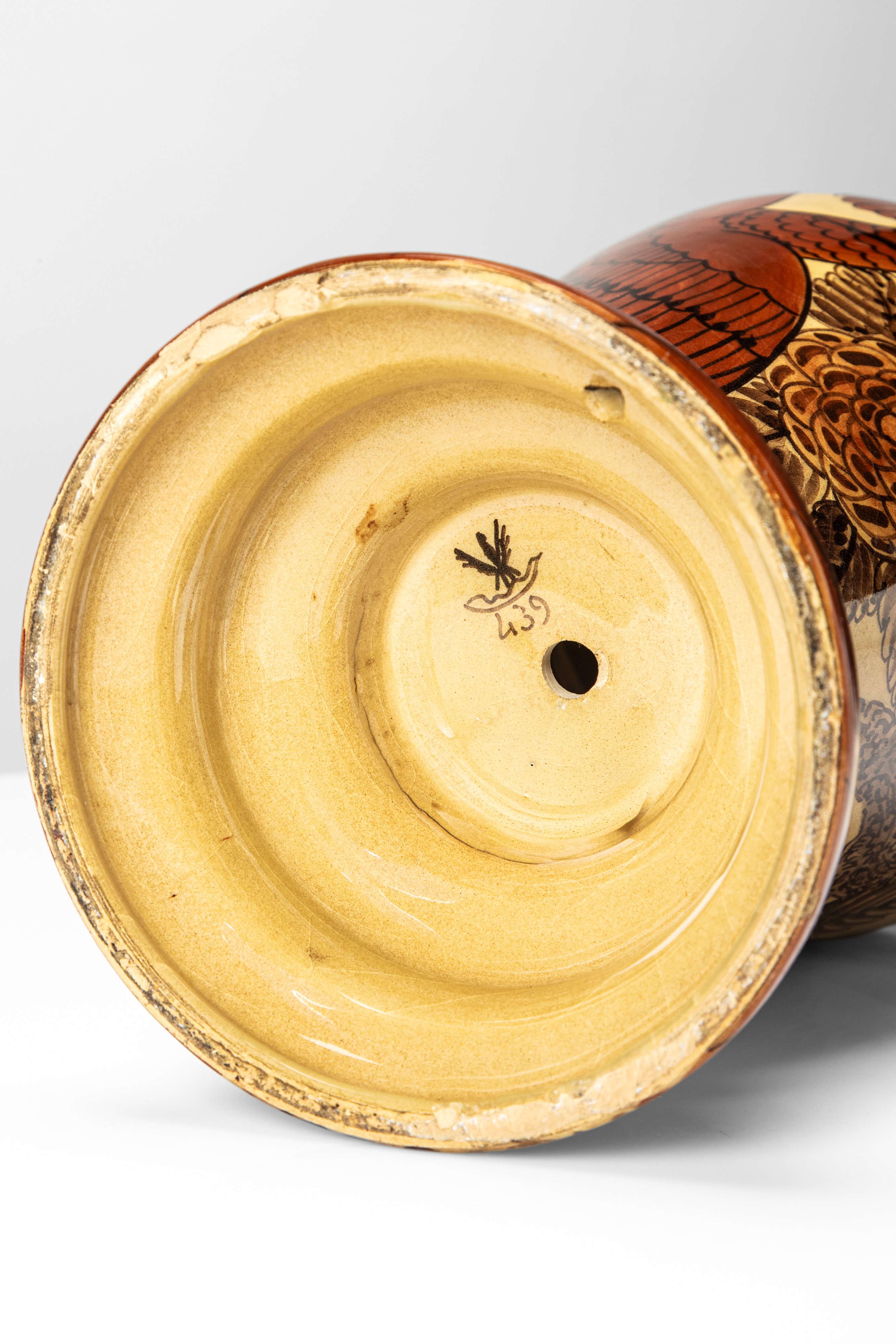 Manlio Trucco - Vaso in ceramica smaltata con scena de La Fenice (Albisola), circa 1920